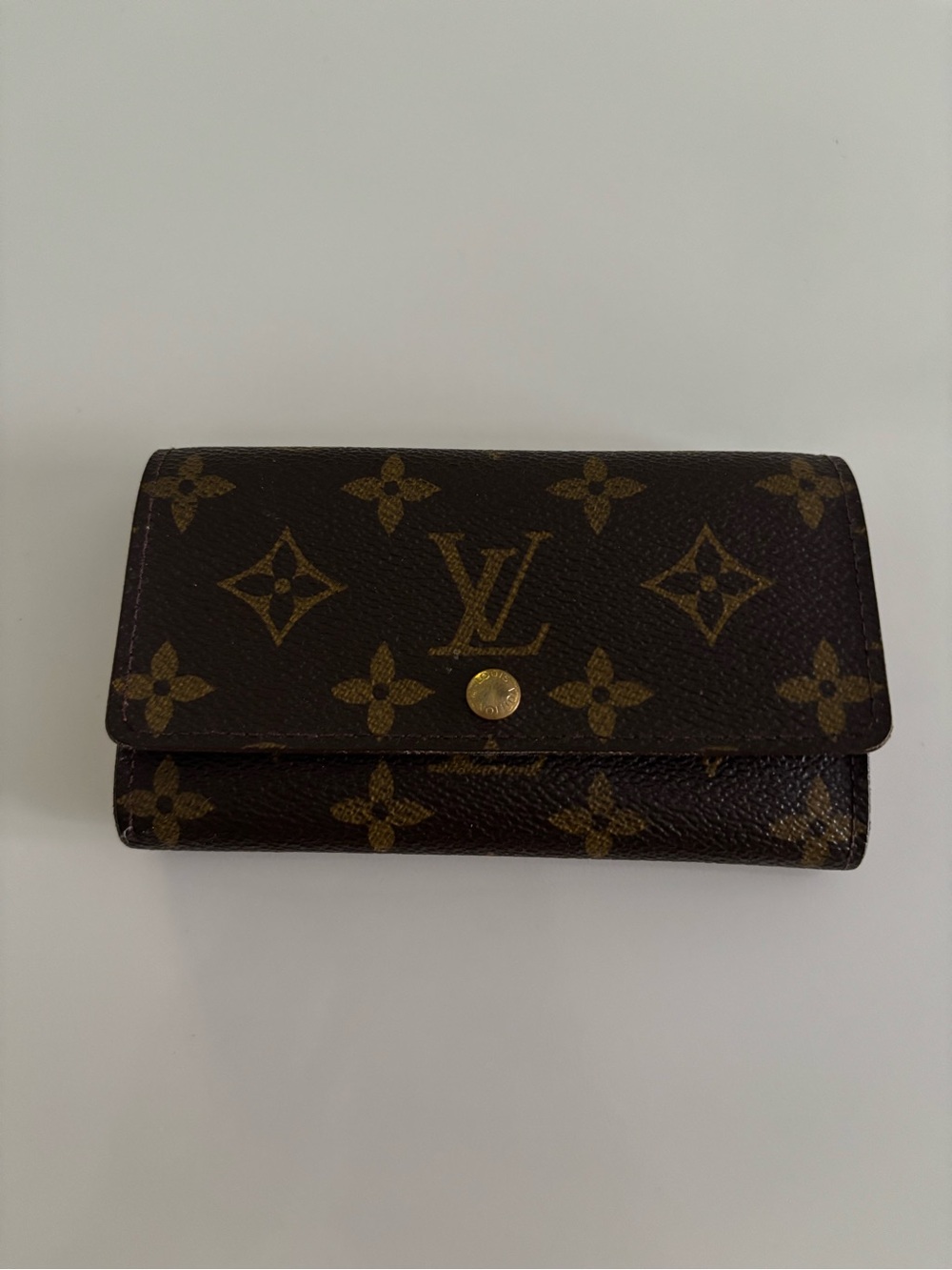 Louis Vuitton Monogram Canvas Trifold Wallet in Brown and Gold